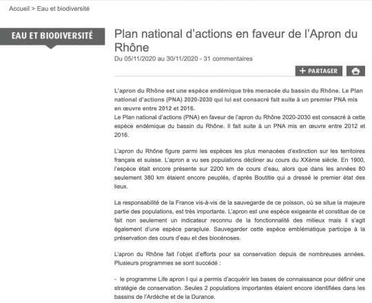 Nouveau plan national d'actions en consultation publique jusqu'au 30 novembre 2020.