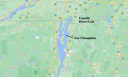 Carte du Lac Champlain.