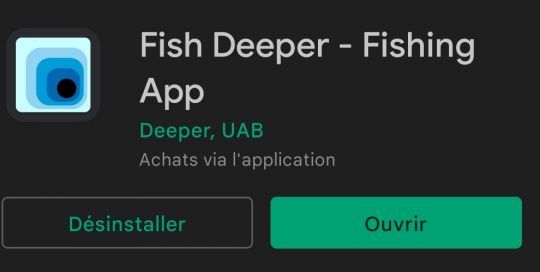 L'application Fish Deeper pour smartphone/tablette est très intuitive et présente de nombreuses fonctionnalités.
