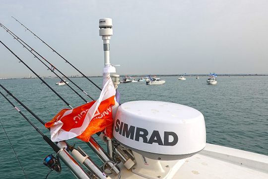 Les bateaux sur la ligne de départ