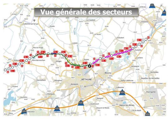 Les différents secteurs de pêche.