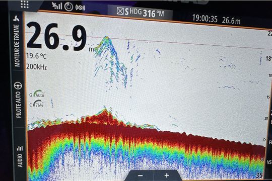 Un riden facilement repéré sur mon sondeur Simrad