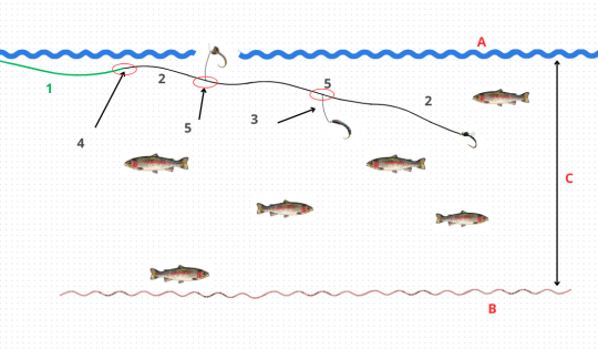 Montage de pêche au chiro en soie flottante