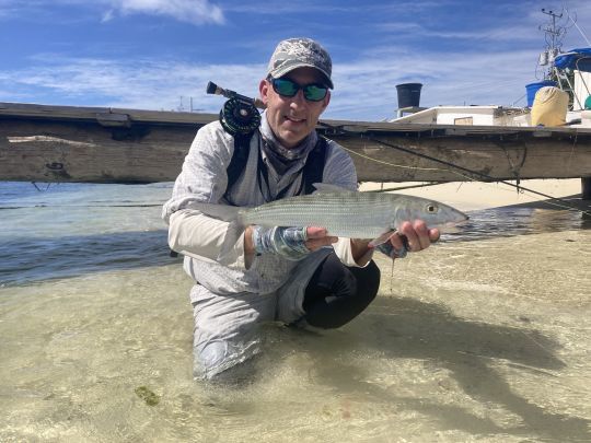 Les bonefish à Gran Roque, l'île principale, se pêche entre les corps-morts et à coté ou depuis les pontons