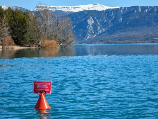 Quand un milieu est ouvert &agrave; la p&ecirc;che aux leurres pendant la fermeture brochet, des zones de r&eacute;serve sont souvent mises en place comme ici sur le lac de Sainte-Croix.