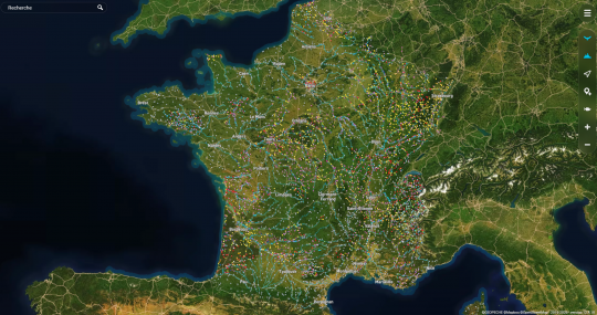 56 d&eacute;partements sur 91 sont accessibles.
