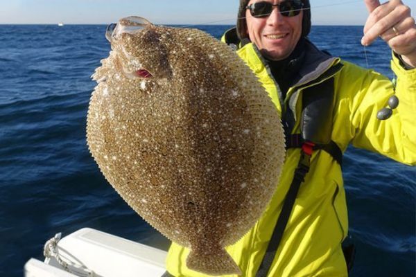 Une barbue prise sur un ridens