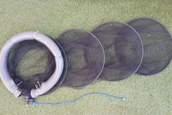 Bourriche De Pêche Flottante - Panier Filet Pour Petits Poissons, Crevettes, Crabes - 2 Tailles - Avec Corde 5 M - Idéal Pêche à Pied, Quai, étang