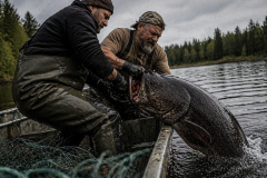 La p�che professionnelle du silure