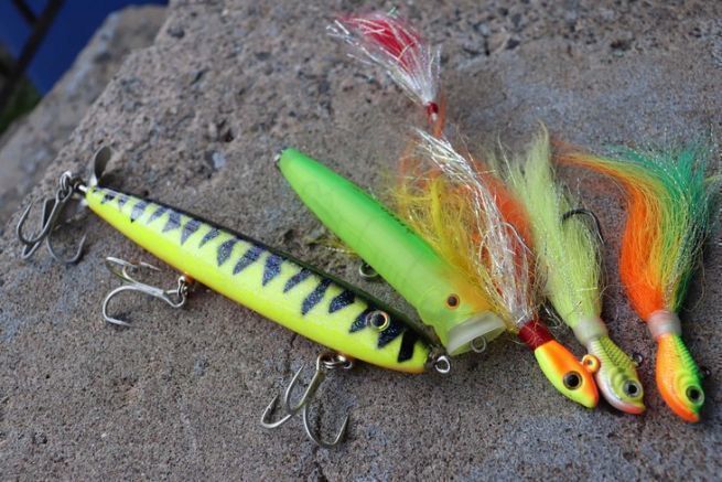 Les leurres de base pour p�cher le peacock bass.